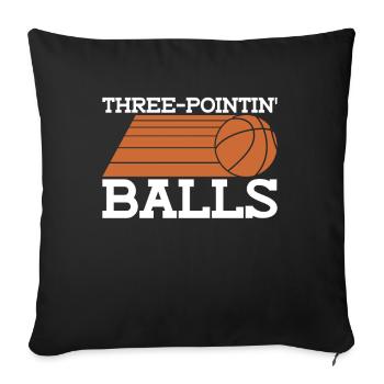Balles à trois points - Basketball amusant - Housse de coussin décorative 45 x 45 cm - noir - Devant