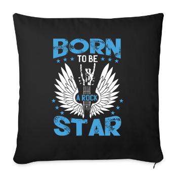 Born To Be A Rock Star Boy Kids Guitar - Sofa pillowcase 17,3'' x 17,3'' (45 x 45 cm) - black - Front