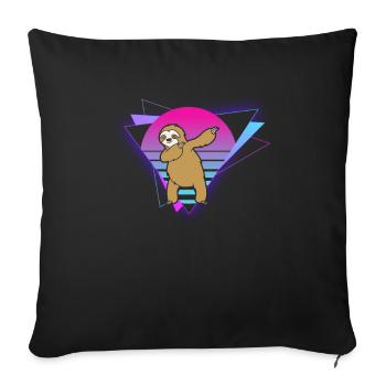 Paresseux Vaporwave - Housse de coussin décorative 45 x 45 cm - noir - Devant