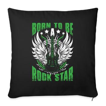 Born To Be A Rock Star - Sofa pillowcase 17,3'' x 17,3'' (45 x 45 cm) - black - Front