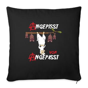 Angepisst von Angepasst Be Different Lama Anarchie - Sofakissenbezug 45 x 45 cm - Schwarz - Vorne