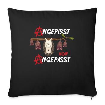 Angepisst von Angepasst Be Different Igel Anarchie - Sofakissenbezug 45 x 45 cm - Schwarz - Vorne