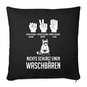 Tiermotiv Waschbär - Sofakissenbezug 45 x 45 cm - Schwarz - Vorne
