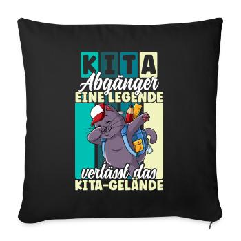 Kita Absolvent Abschied Kindergartenkind Kita - Sofakissenbezug 45 x 45 cm - Schwarz - Vorne