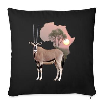 Oryx in Africa - Antelope - Gazelle - Wildlife - Sofa pillowcase 17,3'' x 17,3'' (45 x 45 cm) - black - Front