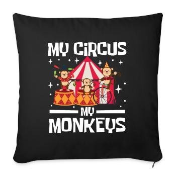 My Circus My Monkeys - Sofakissenbezug 45 x 45 cm - Schwarz - Vorne