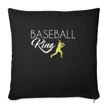 Baseball King - Sofakissenbezug 45 x 45 cm - Schwarz - Vorne