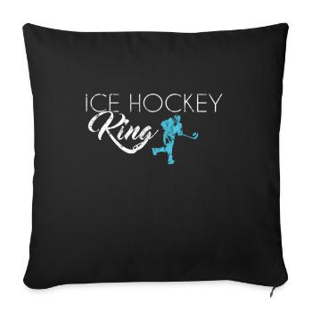 Eishockey King - Sofakissenbezug 45 x 45 cm - Schwarz - Vorne