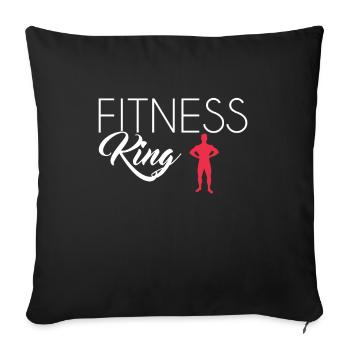 Fitness king - Sofa pillowcase 17,3'' x 17,3'' (45 x 45 cm) - black - Front