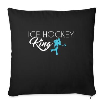Eishockey King - Sofakissenbezug 45 x 45 cm - Schwarz - Vorne