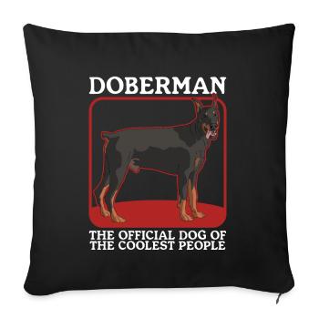 Doberman Dog Dog Owner Gift - Sofa pillowcase 17,3'' x 17,3'' (45 x 45 cm) - black - Front
