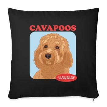 Cavapoo Dogs Cavoodle Dog Owner Gift - Sofa pillowcase 17,3'' x 17,3'' (45 x 45 cm) - black - Front
