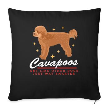 Cavapoo Dogs | Cavoodle Dog Owner Gift - Sofa pillowcase 17,3'' x 17,3'' (45 x 45 cm) - black - Front
