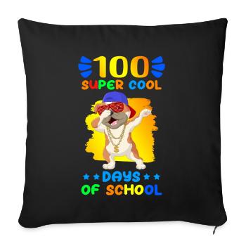 100 School Days School Students Children Gift - Sofa pillowcase 17,3'' x 17,3'' (45 x 45 cm) - black - Front