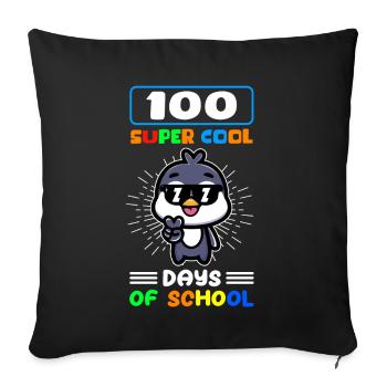 100 School Days School Kids Student Gift - Sofa pillowcase 17,3'' x 17,3'' (45 x 45 cm) - black - Front