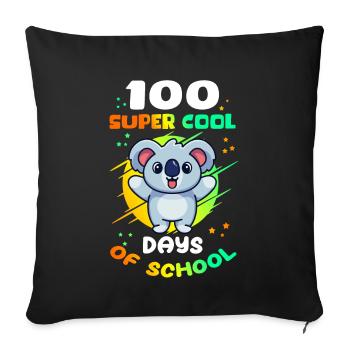 100 School Days Kids School Student Gift - Sofa pillowcase 17,3'' x 17,3'' (45 x 45 cm) - black - Front