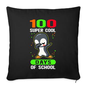 100 School Days School Kids School Gift - Sofa pillowcase 17,3'' x 17,3'' (45 x 45 cm) - black - Front