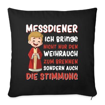 Messdiener Ministrant - Sofakissenbezug 45 x 45 cm - Schwarz - Vorne