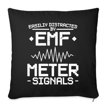 EMF Meter Signals - Ghost Investigator - Sofa pillowcase 17,3'' x 17,3'' (45 x 45 cm) - black - Front