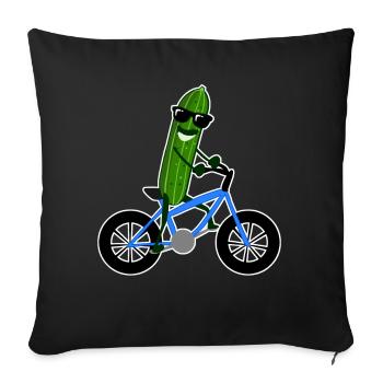Cucumber on Bicycle Cucumbers - Sofa pillowcase 17,3'' x 17,3'' (45 x 45 cm) - black - Front