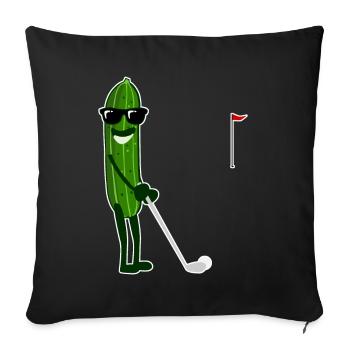 Cucumber plays golf cucumbers - Sofa pillowcase 17,3'' x 17,3'' (45 x 45 cm) - black - Front