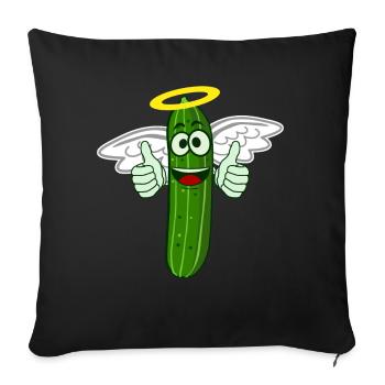 Cucumber Angel Cucumbers - Sofa pillowcase 17,3'' x 17,3'' (45 x 45 cm) - black - Front
