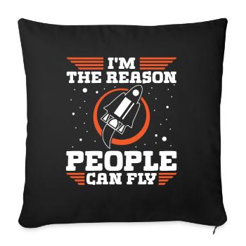 Aerospace Engineer Reason People Can Fly - Sofa pillowcase 17,3'' x 17,3'' (45 x 45 cm) - black - Front