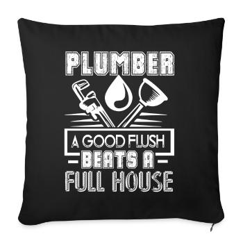 Plumber Plumber Good Flush - Sofa pillowcase 17,3'' x 17,3'' (45 x 45 cm) - black - Front