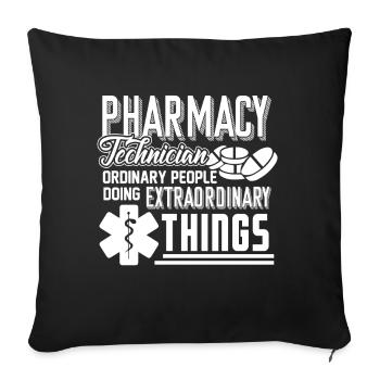 Pharmacy Technician Pharmacy Technician Doing - Sofa pillowcase 17,3'' x 17,3'' (45 x 45 cm) - black - Front