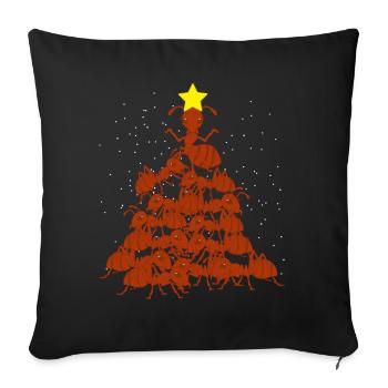 Ants Christmas Tree Christmas - Sofa pillowcase 17,3'' x 17,3'' (45 x 45 cm) - black - Front