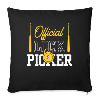 Serrure officielle Cracker Lock Pick Lock - Housse de coussin décorative 45 x 45 cm - noir - Devant