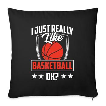 J’aime beaucoup le basket, les joueurs de basket - Housse de coussin décorative 45 x 45 cm - noir - Devant