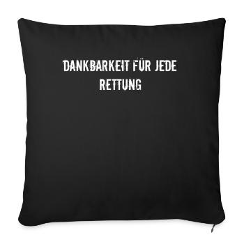 Feuerwehr - Dankbarkeit für jede Rettung - Sofakissenbezug 45 x 45 cm - Schwarz - Vorne