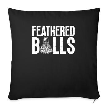 Balles à plumes - Funny Badminton - Housse de coussin décorative 45 x 45 cm - noir - Devant