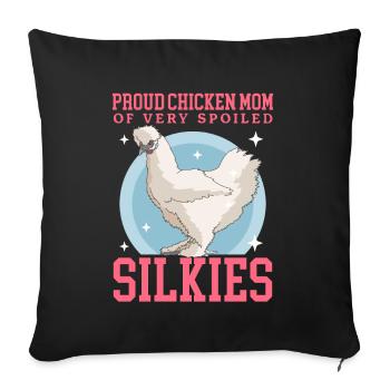 Silk Chicken Mom Silkie Chicken Silk Chickens Gift - Sofa pillowcase 17,3'' x 17,3'' (45 x 45 cm) - black - Front