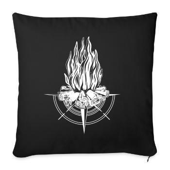 Foyer de feu de feu Compass - Housse de coussin décorative 45 x 45 cm - noir - Devant