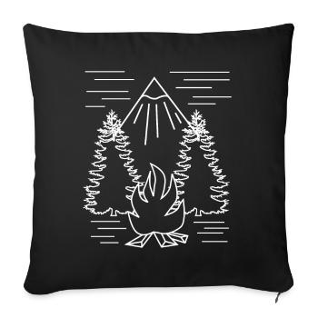 Feu de camp Randonnée en plein air Camping - Housse de coussin décorative 45 x 45 cm - noir - Devant