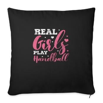 Handball Handball Joueur Handball Joueur de handball Cadeau sportif - Housse de coussin décorative 45 x 45 cm - noir - Devant