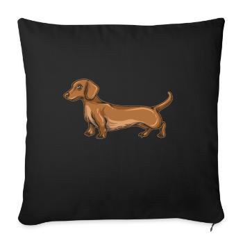 Dachshund Geschenk Dixie Wiener Doxie Dackel - Sofakissenbezug 45 x 45 cm - Schwarz - Vorne