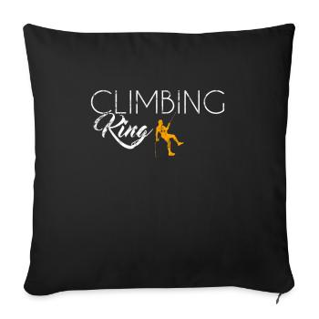 Roi de l’escalade - Housse de coussin décorative 45 x 45 cm - noir - Devant