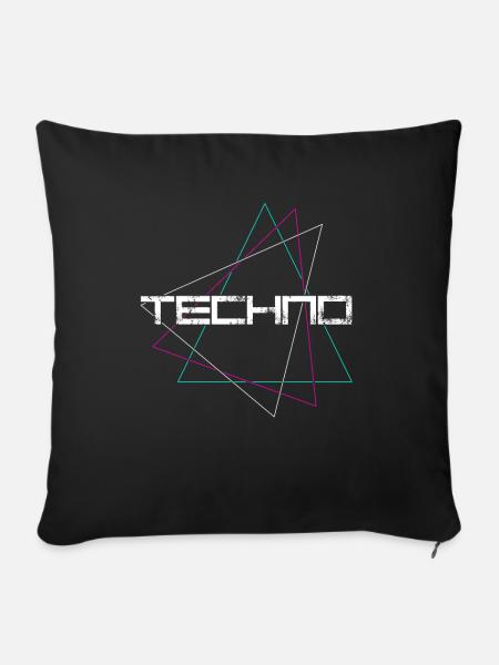Techno - Sofakissenbezug 45 x 45 cm - Schwarz