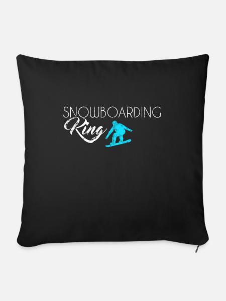 Snowboarding King - Sofakissenbezug 45 x 45 cm - Schwarz