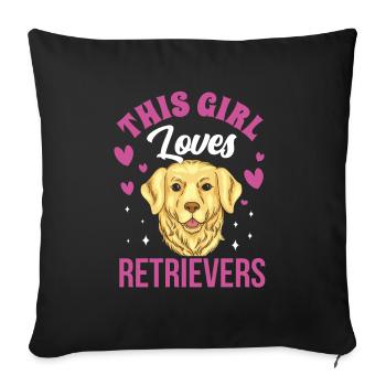 This Girl Loves Retriever Retrievers Dog - Sofa pillowcase 17,3'' x 17,3'' (45 x 45 cm) - black - Front