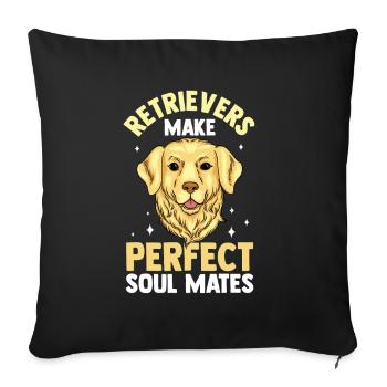 Les retrievers sont un chien d’âme sœur parfait - Housse de coussin décorative 45 x 45 cm - noir - Devant