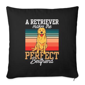 Un retriever est le chien le meilleur ami parfait - Housse de coussin décorative 45 x 45 cm - noir - Devant