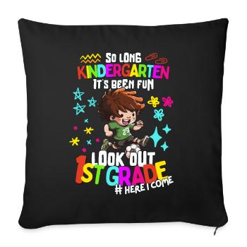Soccer Bye Bye Kindergarten Enrollment 1st Grade - Sofa pillowcase 17,3'' x 17,3'' (45 x 45 cm) - black - Front