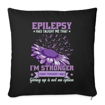 Epilepsy Fighter - Sofa pillowcase 17,3'' x 17,3'' (45 x 45 cm) - black - Front