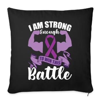 Je suis assez fort pour gagner cette bataille - Housse de coussin décorative 45 x 45 cm - noir - Devant