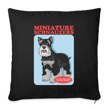 Schnauzer miniature propriétaire Schnauzer chiens cadeau - Housse de coussin décorative 45 x 45 cm - noir - Devant