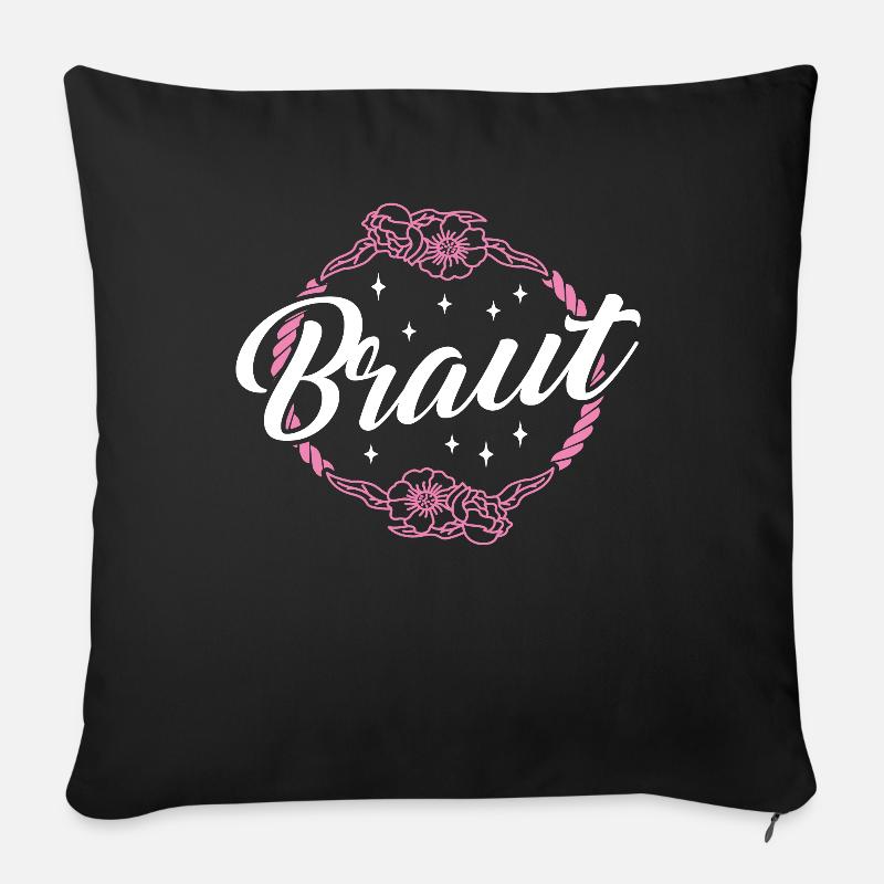 Braut Hochzeit Junggesellenabschied Geschenk - Sofakissenbezug 45 x 45 cm - Schwarz